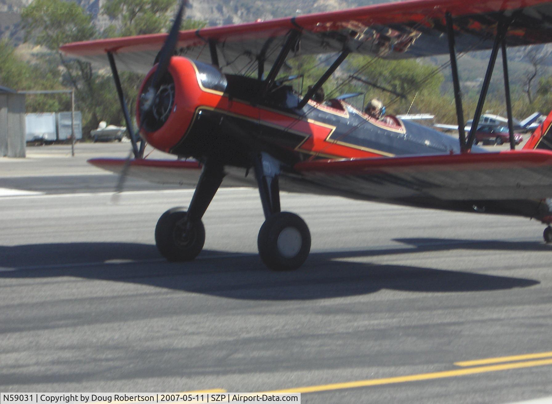 N59031, 1941 Boeing A75N1(PT17) C/N 75-3808, 1941 Boeing Stearman A75N1, Continental W670 220 Hp, taxi to Rwy 22