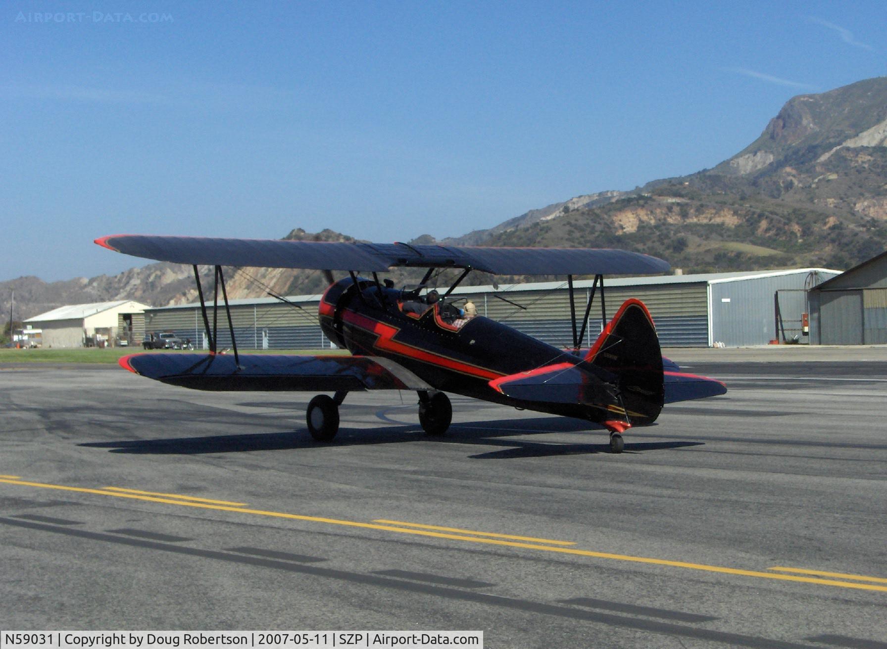N59031, 1941 Boeing A75N1(PT17) C/N 75-3808, 1941 Boeing Stearman A75N1, Continental W670 220 Hp, runup for Rwy 22