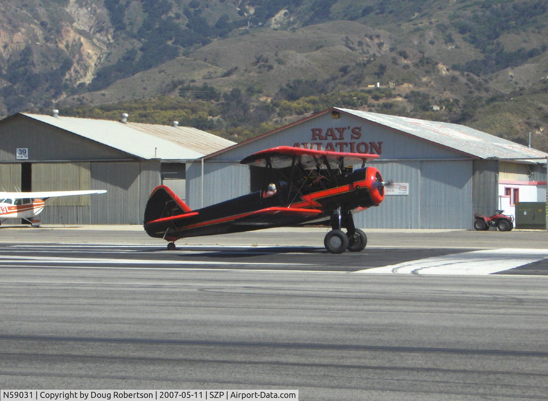 N59031, 1941 Boeing A75N1(PT17) C/N 75-3808, 1941 Boeing Stearman A75N1, Continental W670 220 Hp, takeoff roll Rwy 22