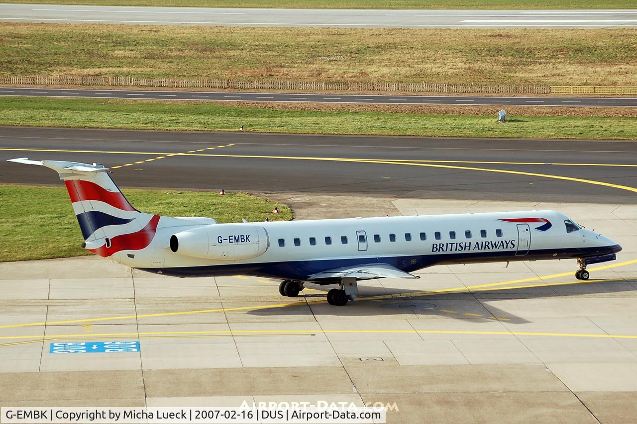 G-EMBK, 1999 Embraer EMB-145EU (ERJ-145EU) C/N 145167, Taxiing to the runway