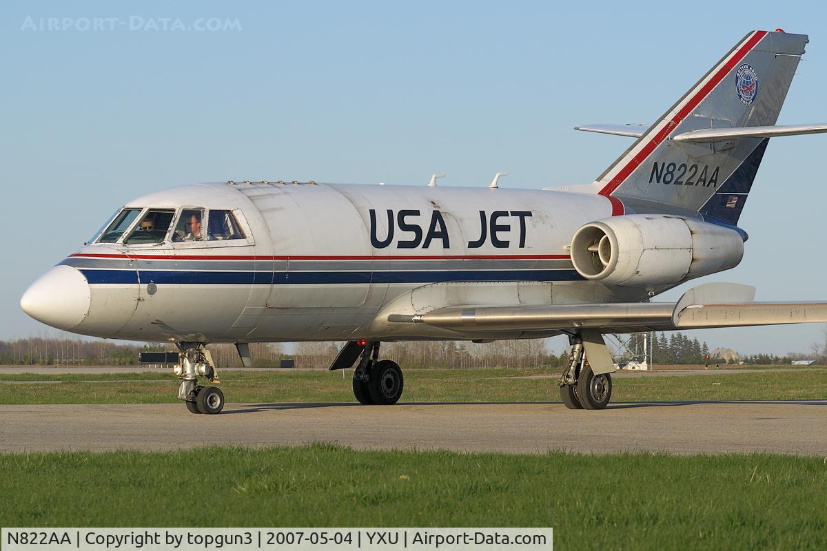 N822AA, 1969 Dassault Mystère/Falcon 20D C/N 195, Taxiing from Ramp III.