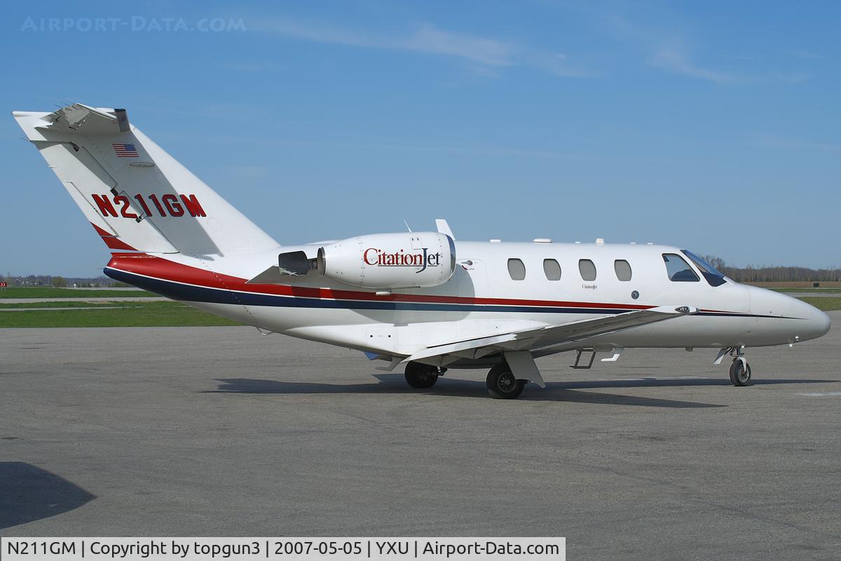 N211GM, 1997 Cessna 525 CitationJet C/N 5250208, Parked at ESSO ramp.