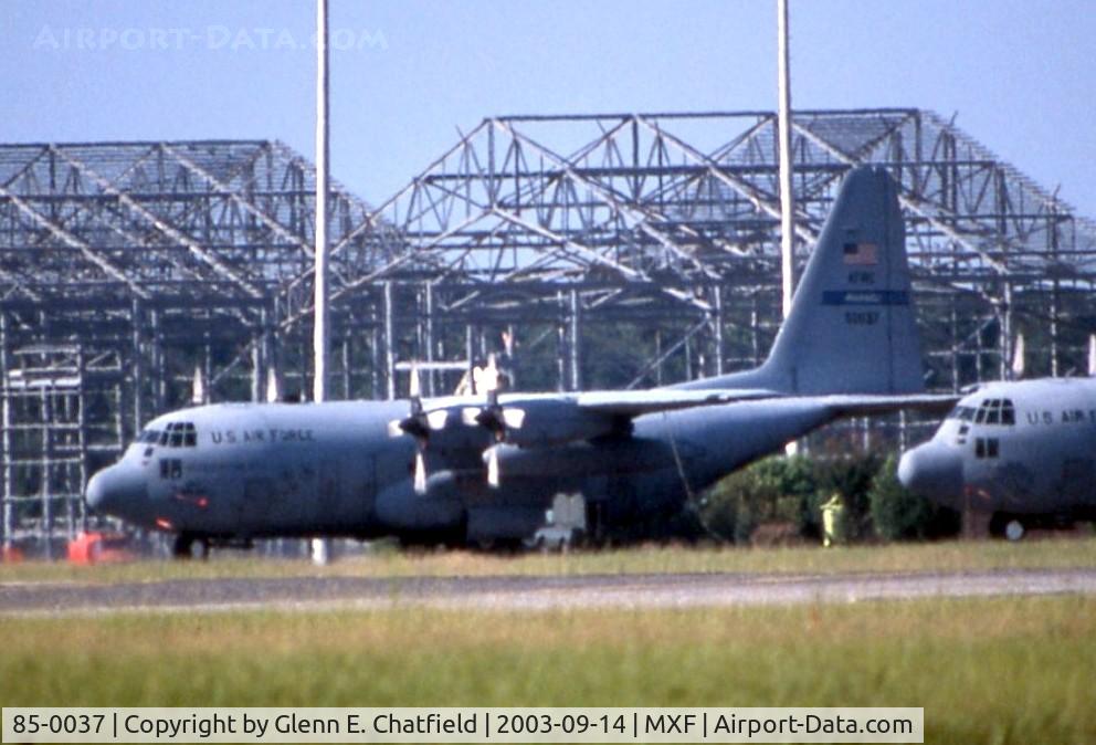 85-0037, 1985 Lockheed C-130H Hercules C/N 382-5077, C-130H shot from highway using 600mm lens with 2X teleconverter.  Long distance!