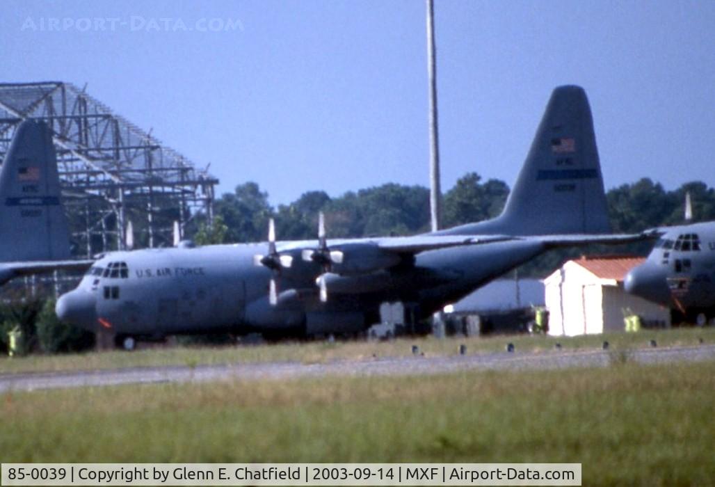 85-0039, 1985 Lockheed C-130H Hercules C/N 382-5080, C-130H shot from highway using 600mm lens with 2X teleconverter.  Long distance!