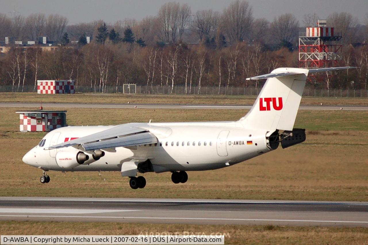 D-AWBA, 1989 British Aerospace BAe.146-300 C/N E3134, Seconds before touch-down
