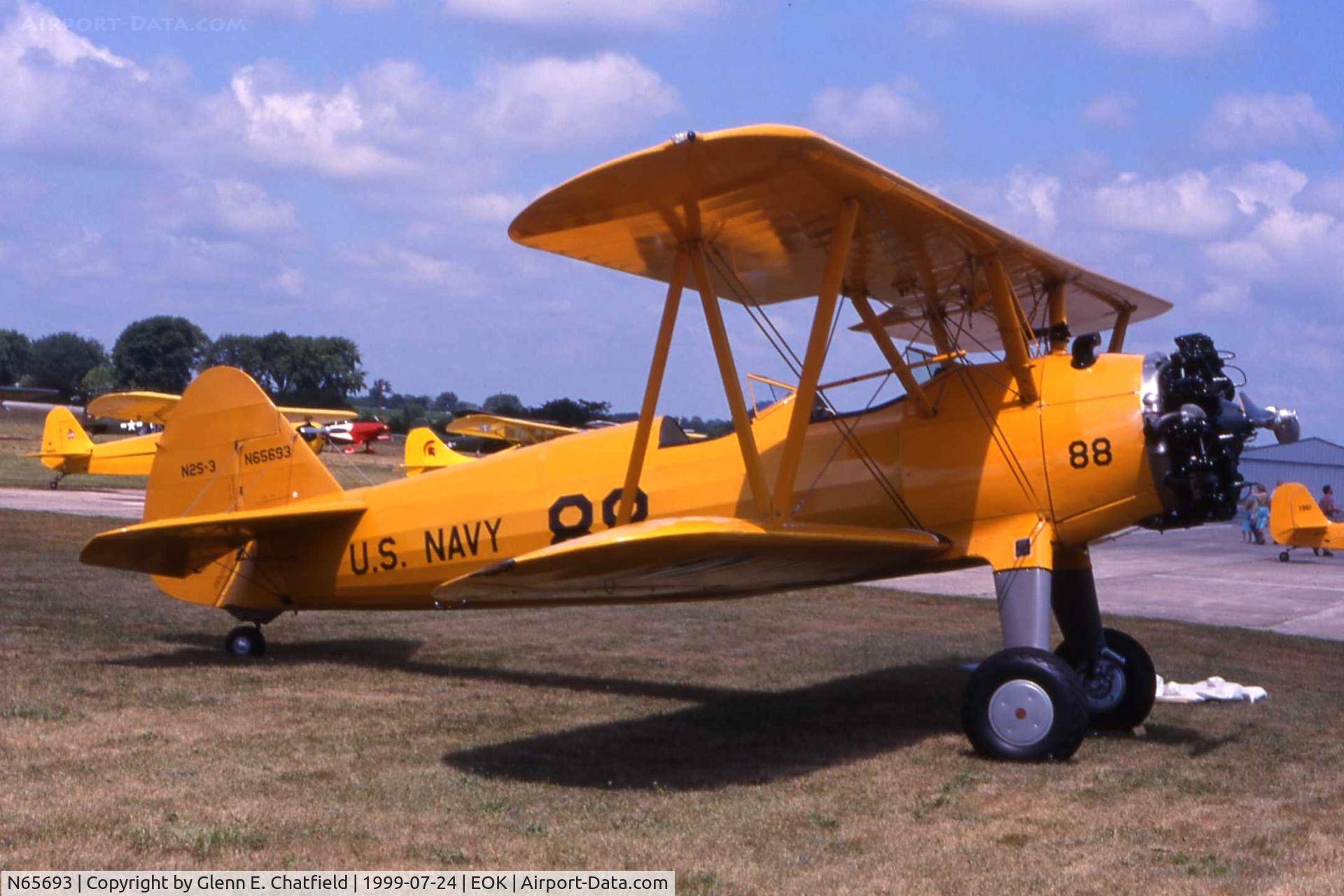 N65693, 1942 Boeing B75N1 C/N 75-6966, N2S-3 at the Liasion bird fly in