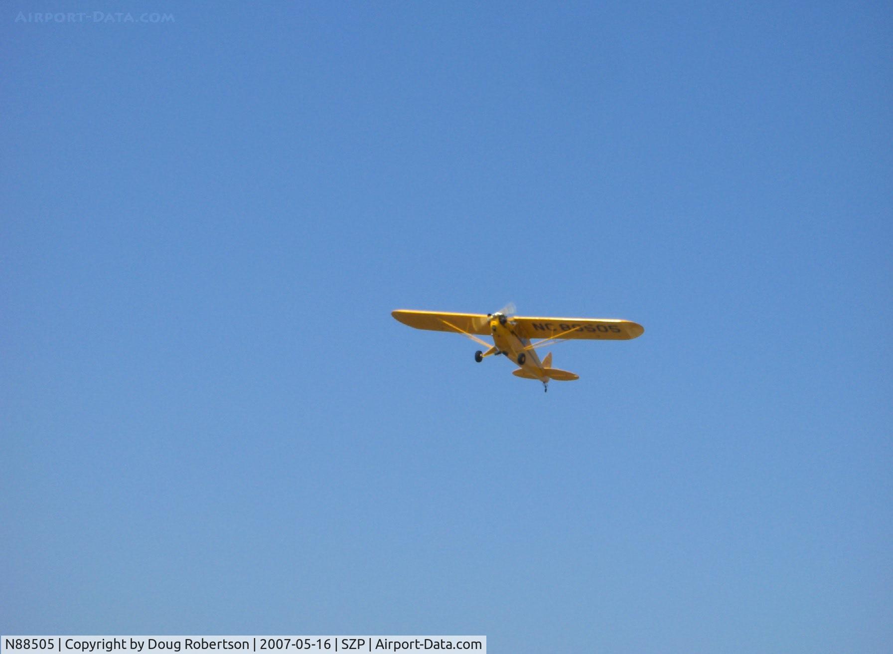 N88505, Piper J3C-65 Cub Cub C/N 16129, Piper J3C-65 CUB, Continental C65 65 Hp, takeoff climb Rwy 22