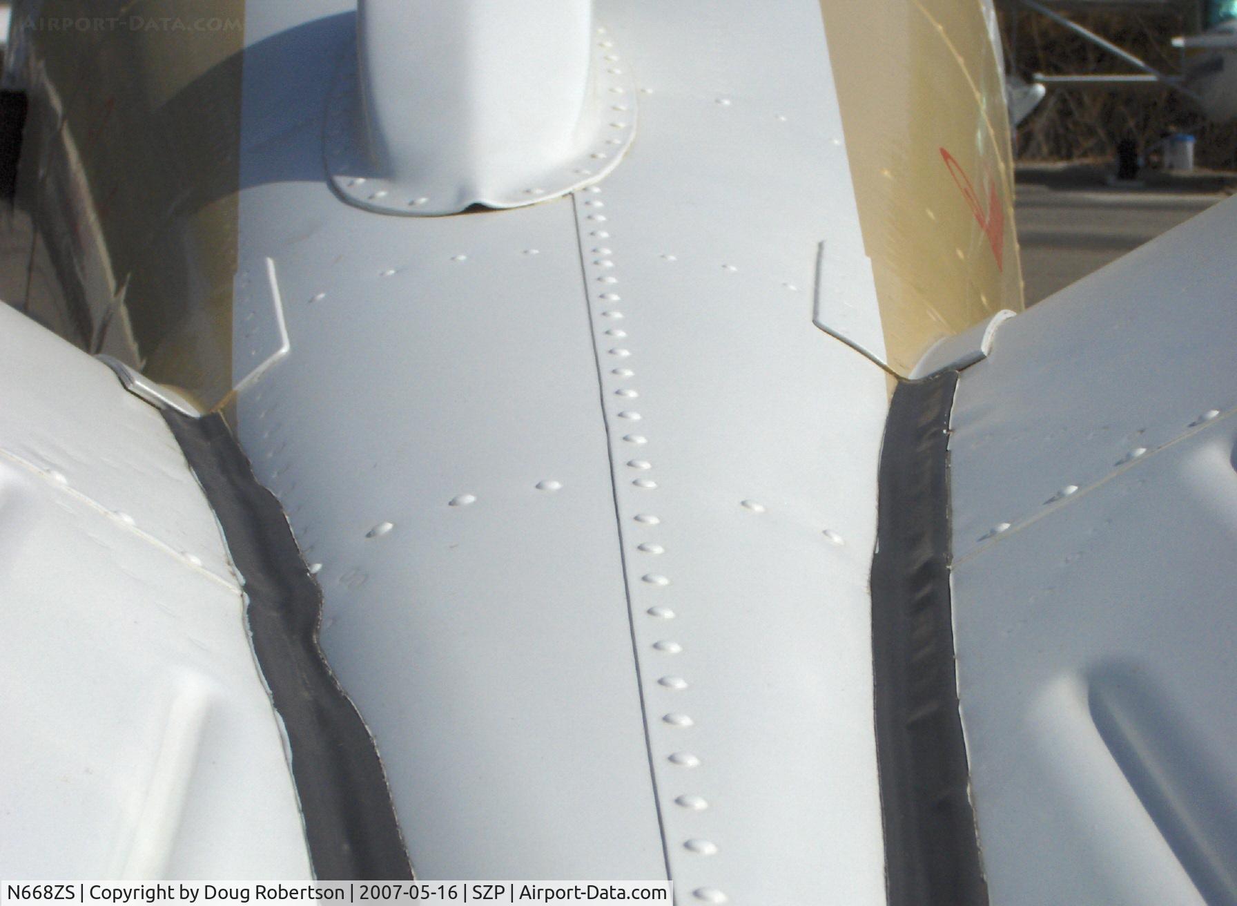 N668ZS, 1979 Beech V35B Bonanza C/N D-10258, 1979 Beech V35B BONANZA, Continental IO-520-B 285 Hp, tailplane leading edge cuff mods-overhead view