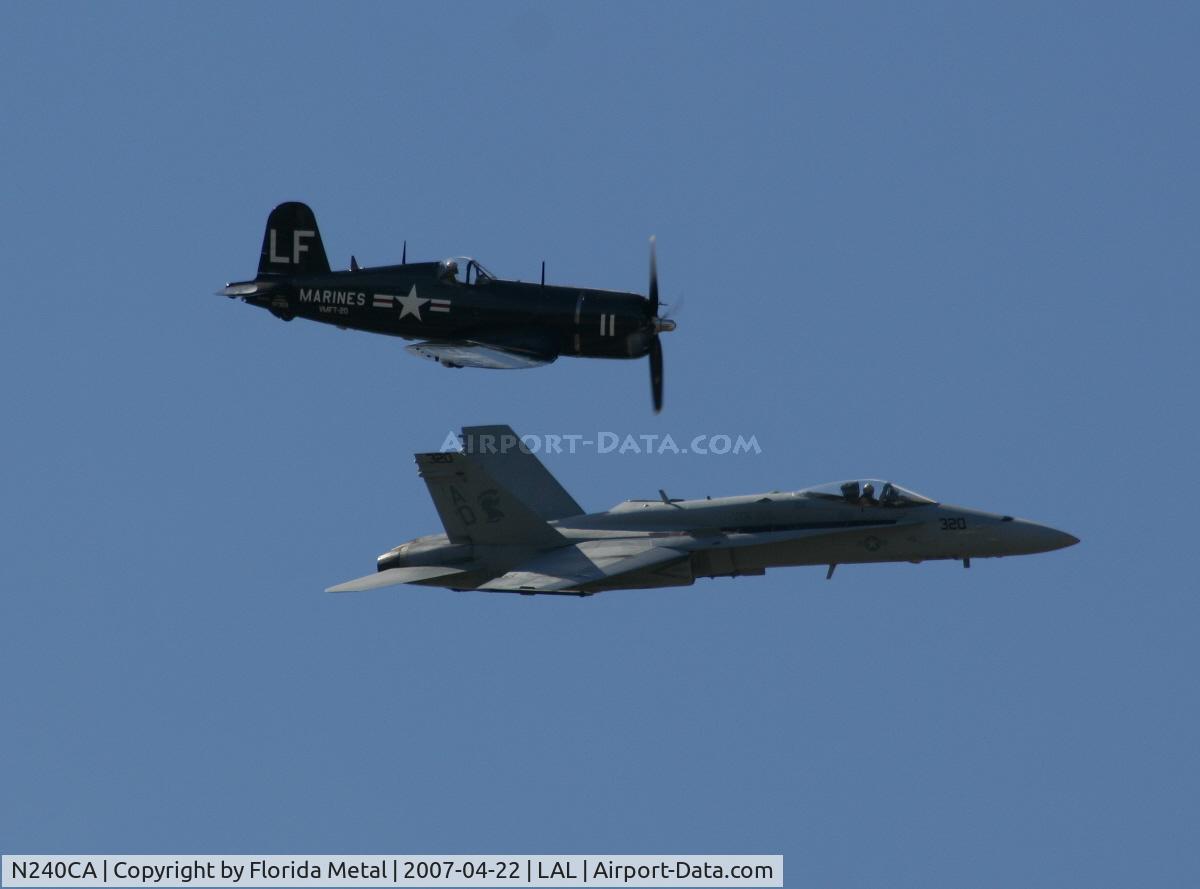 N240CA, 1945 Vought F4U-4 Corsair C/N 9513, F4U and F-18