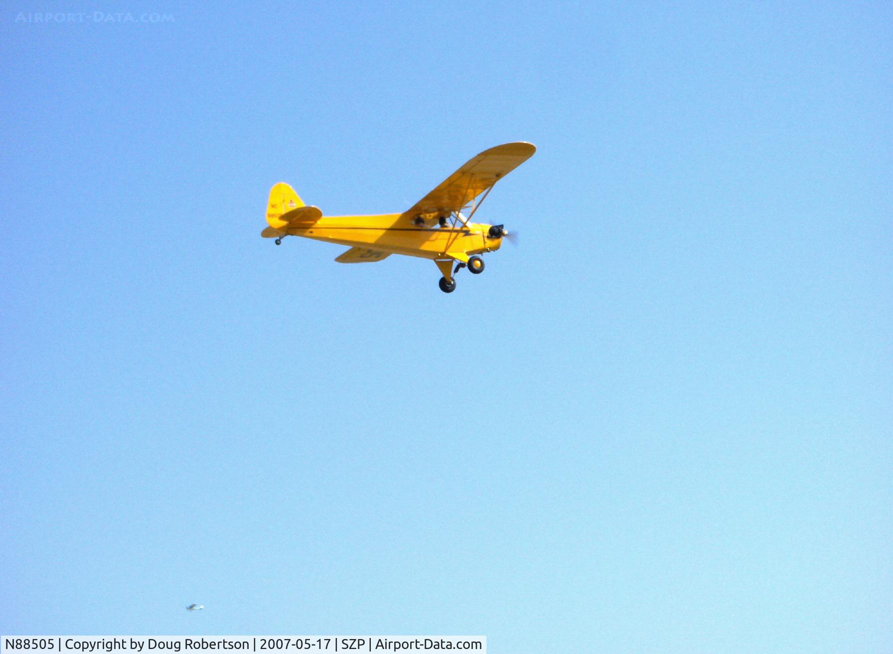 N88505, Piper J3C-65 Cub Cub C/N 16129, Piper J3C-65 CUB, Continental C65 65 Hp, takeoff climb Rwy 22
