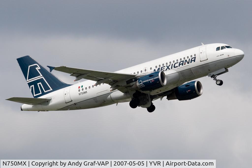N750MX, 2002 Airbus A319-112 C/N 1750, Mexicana A319