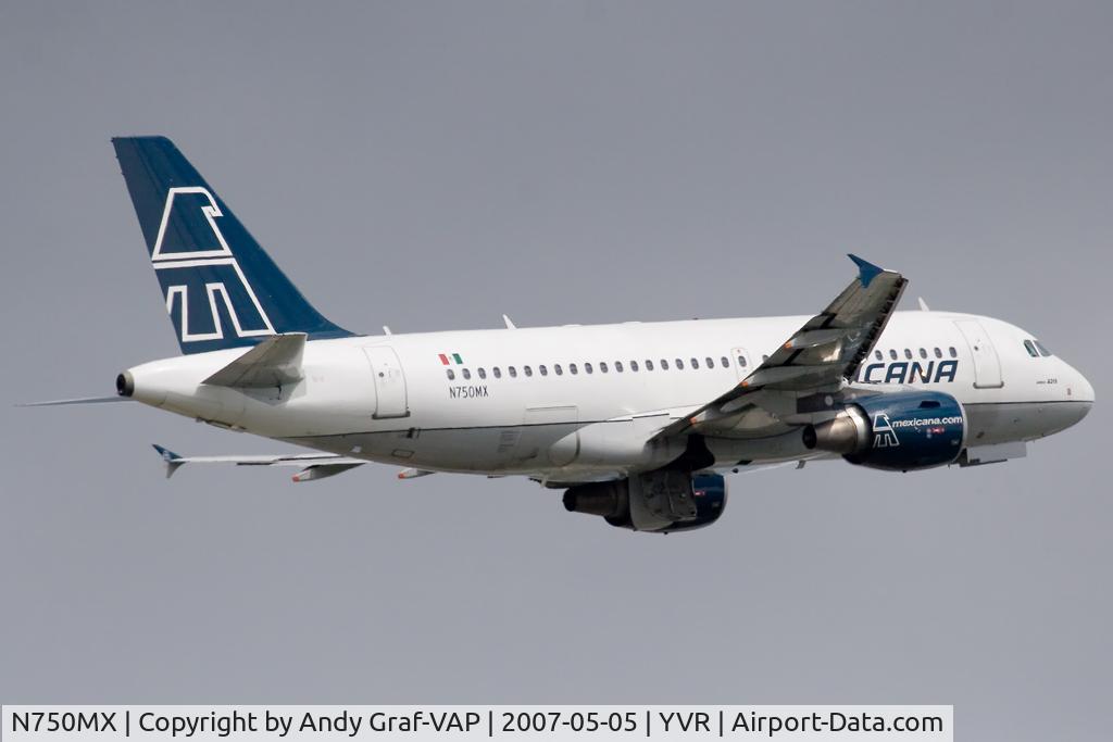 N750MX, 2002 Airbus A319-112 C/N 1750, Mexicana A319