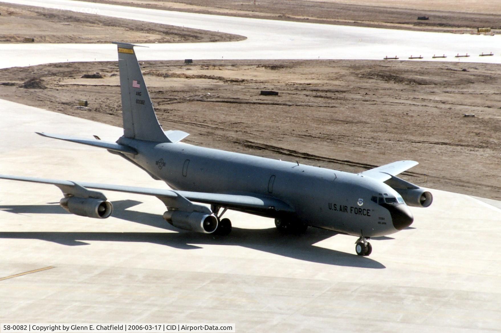 58-0082, 1958 Boeing KC-135E-BN Stratotanker C/N 17827, KC-135E taxiing by the control tower