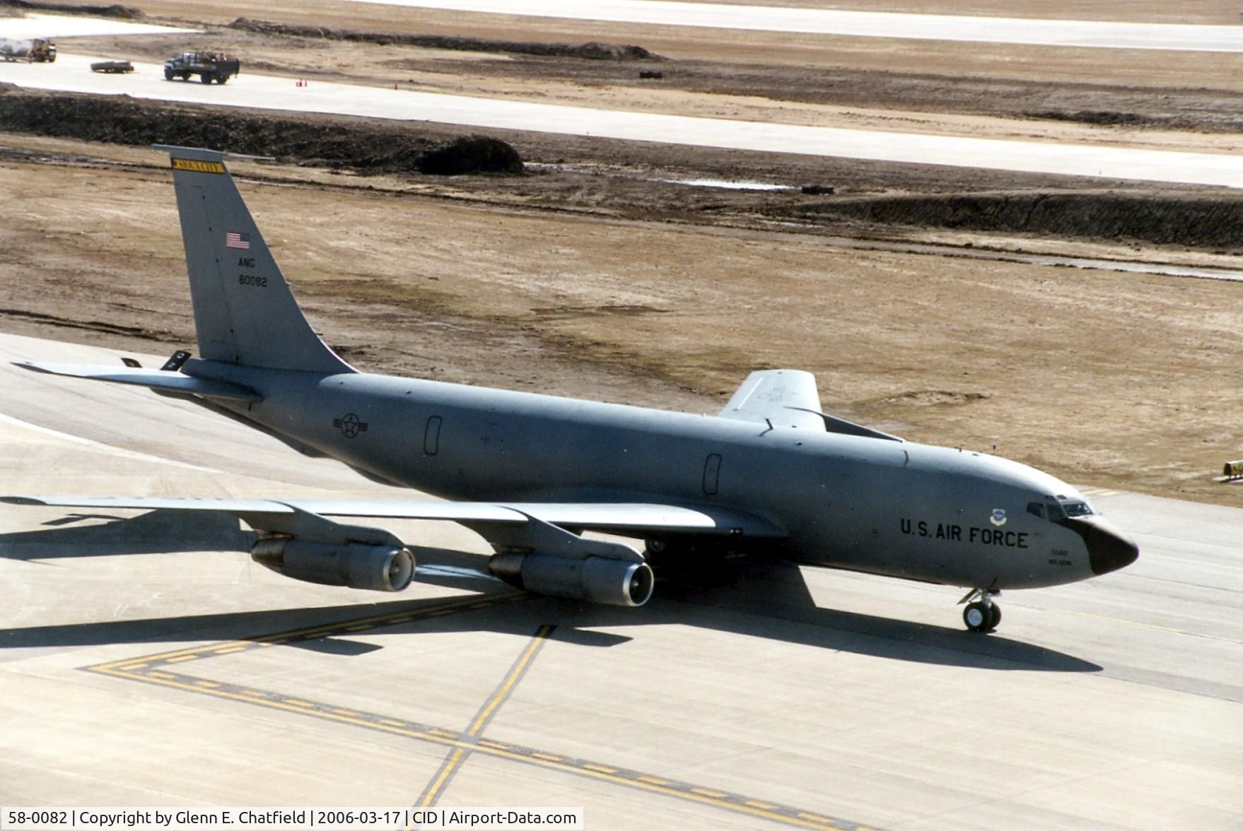 58-0082, 1958 Boeing KC-135E-BN Stratotanker C/N 17827, KC-135E taxiing by the control tower