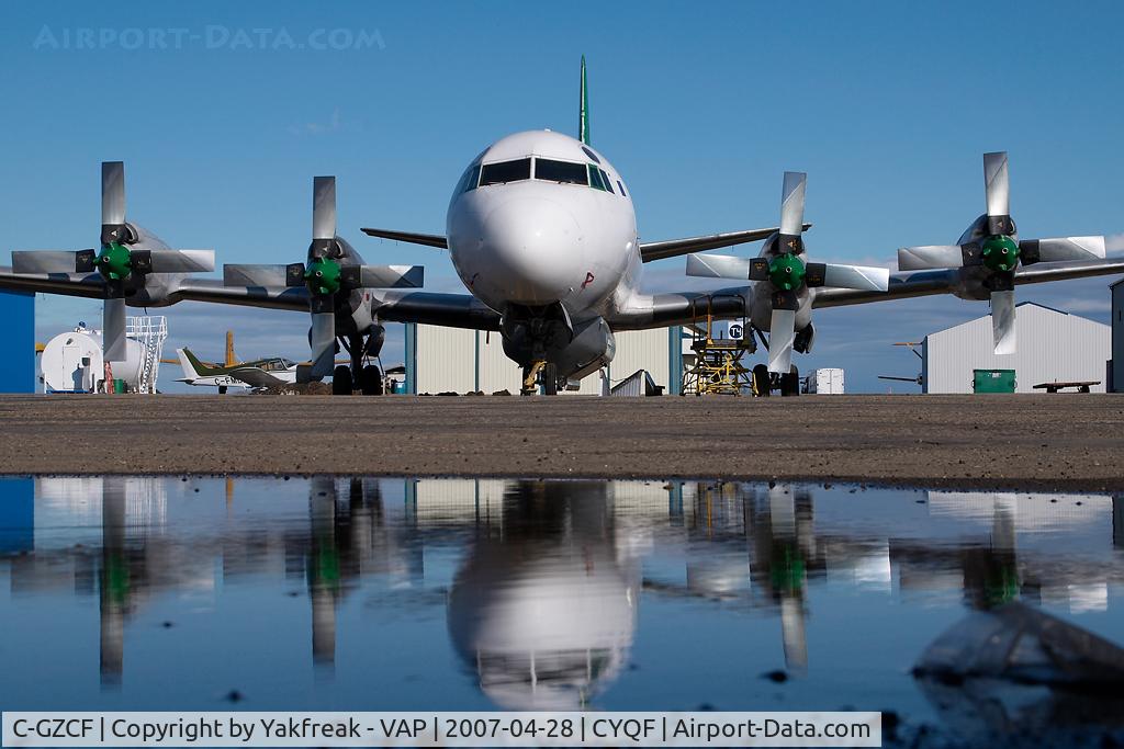C-GZCF, 1960 Lockheed L-188C(F)  Electra C/N 1091, Air Spray Lockheed Electra - reflection