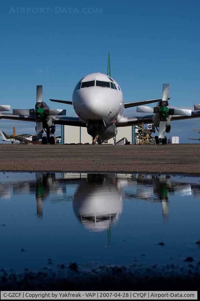 C-GZCF, 1960 Lockheed L-188C(F)  Electra C/N 1091, Air Spray Lockheed Electra - reflection