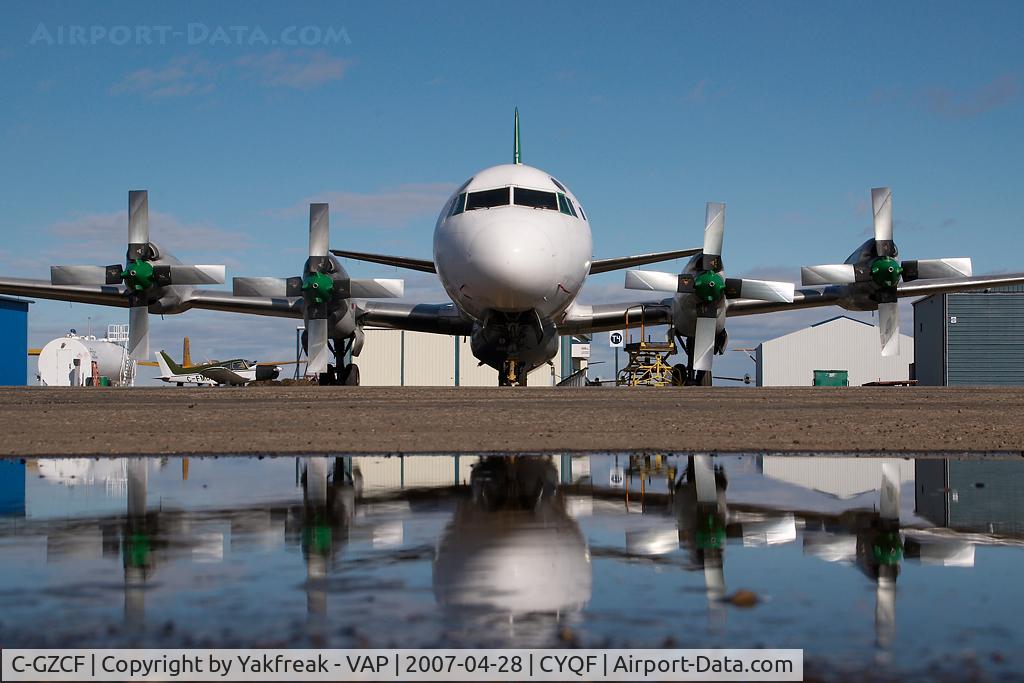 C-GZCF, 1960 Lockheed L-188C(F)  Electra C/N 1091, Air Spray Lockheed Electra - reflection