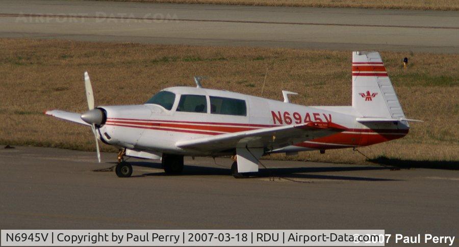 N6945V, 1975 Mooney M20F Executive C/N 22-1318, Seen a month earlier, in the same spot
