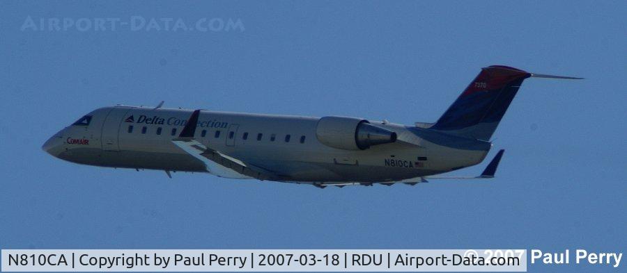 N810CA, 2000 Bombardier CRJ-100ER (CL-600-2B19) C/N 7370, Delta connection leaving Raleigh