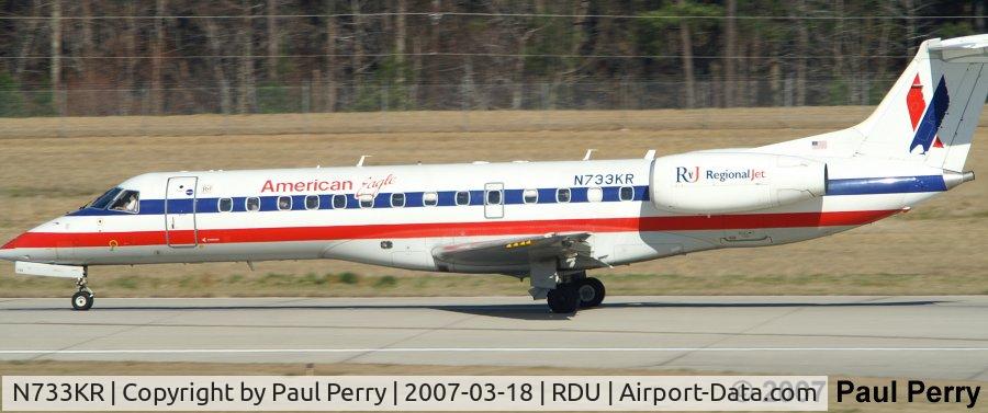 N733KR, 2001 Embraer ERJ-135LR (EMB-135LR) C/N 145368, Another eagle into Raleigh