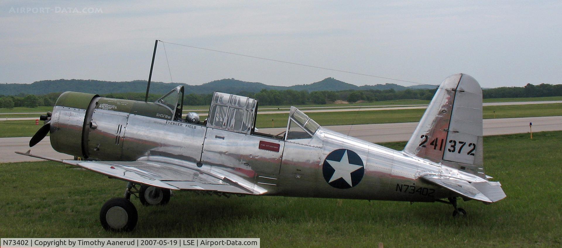 N73402, 1943 Consolidated Vultee BT-15 C/N 8516, On display at the Deke Slayton Airfest in La Crosse, WI. 42-41372