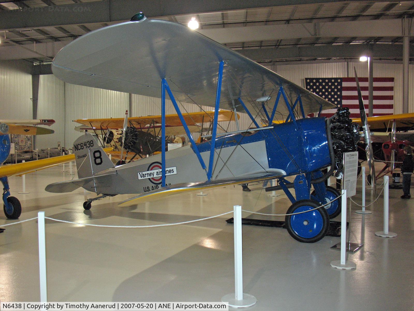 N6438, 1928 Stearman C3-B Sport Commercial C/N 169, Discover Aviation Days 2007, Golden Wings Museum