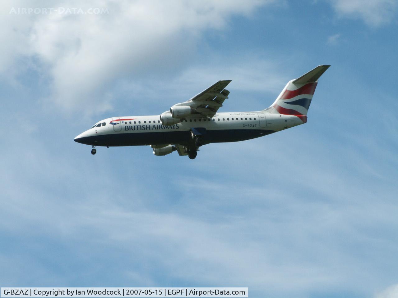 G-BZAZ, 2000 British Aerospace Avro 146-RJ100 C/N E3369, BAe 146/BA/Glasgow