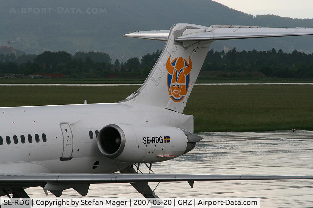 SE-RDG, 1989 McDonnell Douglas MD-83 (DC-9-83) C/N 49856/1675, Viking on apron at Graz