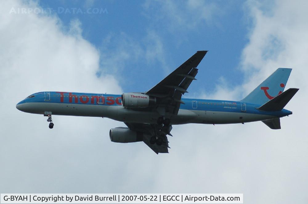 G-BYAH, 1992 Boeing 757-204 C/N 26966, Thomson - Landing