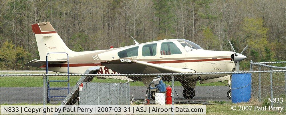 N833, 1988 Beech F33A Bonanza C/N CE-1217, Beech into Ahoskie for a short stop