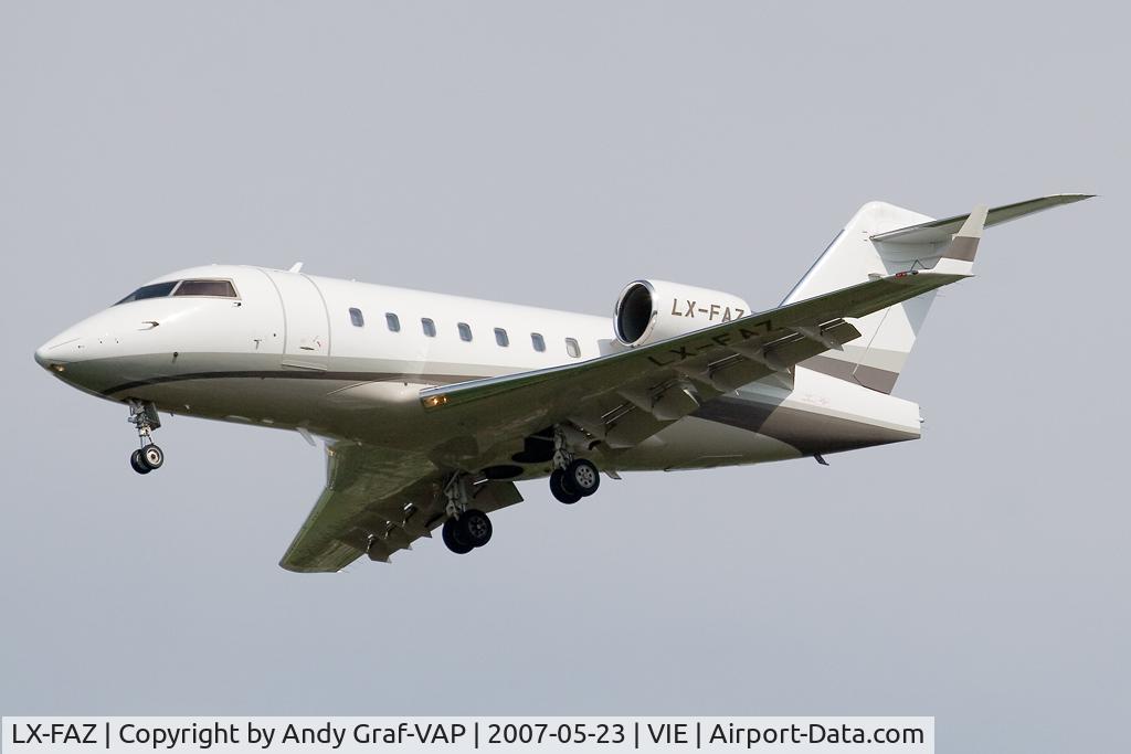 LX-FAZ, 1996 Canadair Challenger 604 (CL-600-2B16) C/N 5307, Silver Arrow CL-604