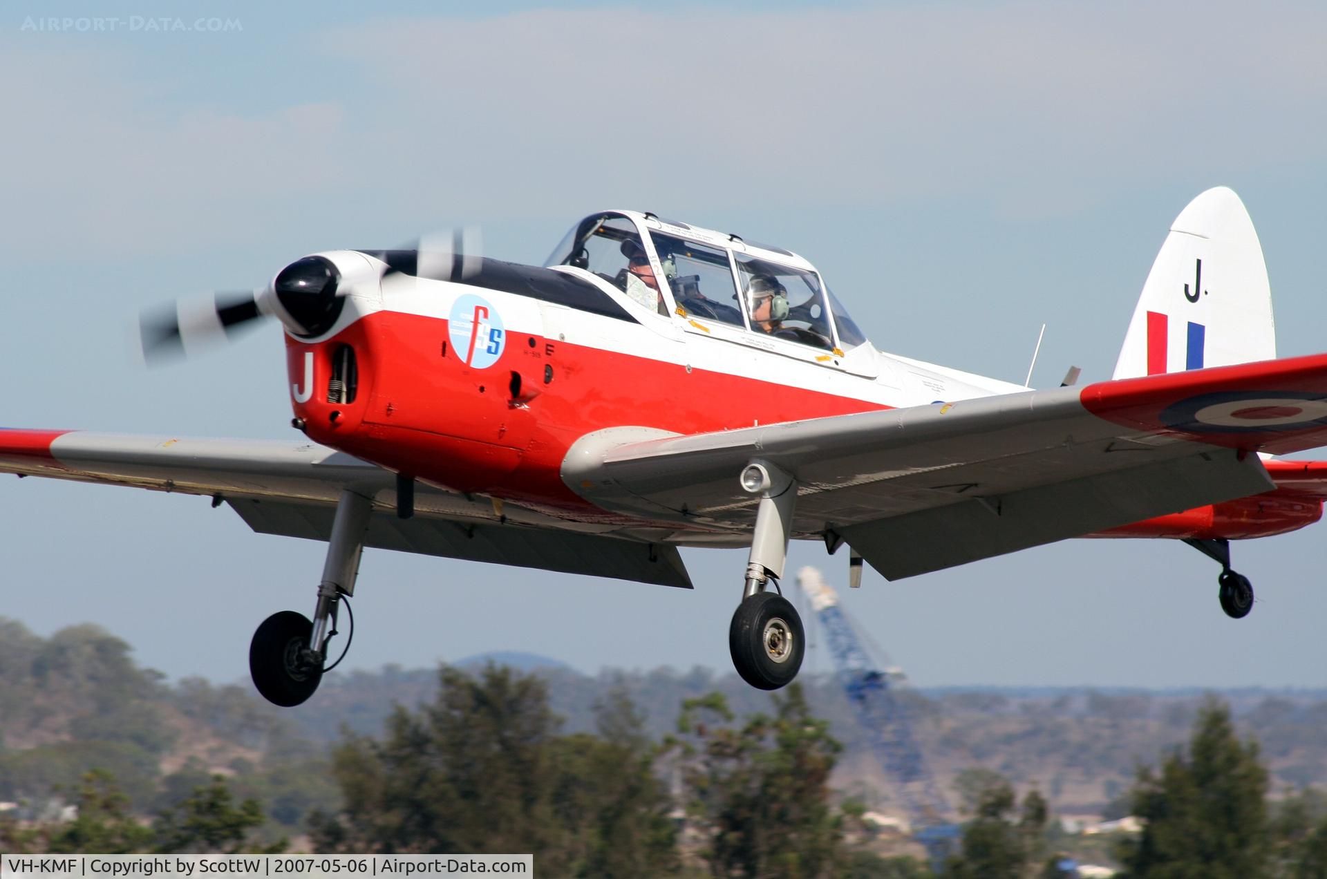 VH-KMF, 1952 De Havilland DHC-1 Chipmunk T.10 C/N C1/0565, image taken at Toowoomba. Guido Zuccoli Memorial Fly-in