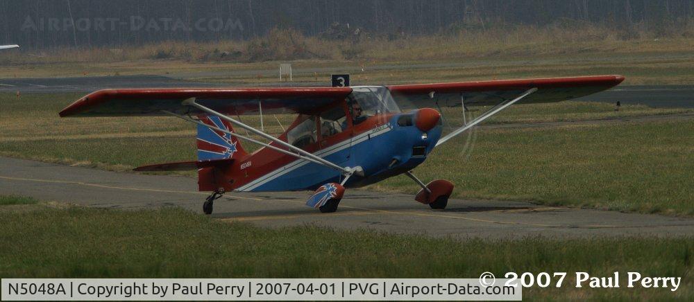 N5048A, 1979 Bellanca 8KCAB Decathlon C/N 516-79, Getting in line for takeoff, a few minutes before the rain sets in