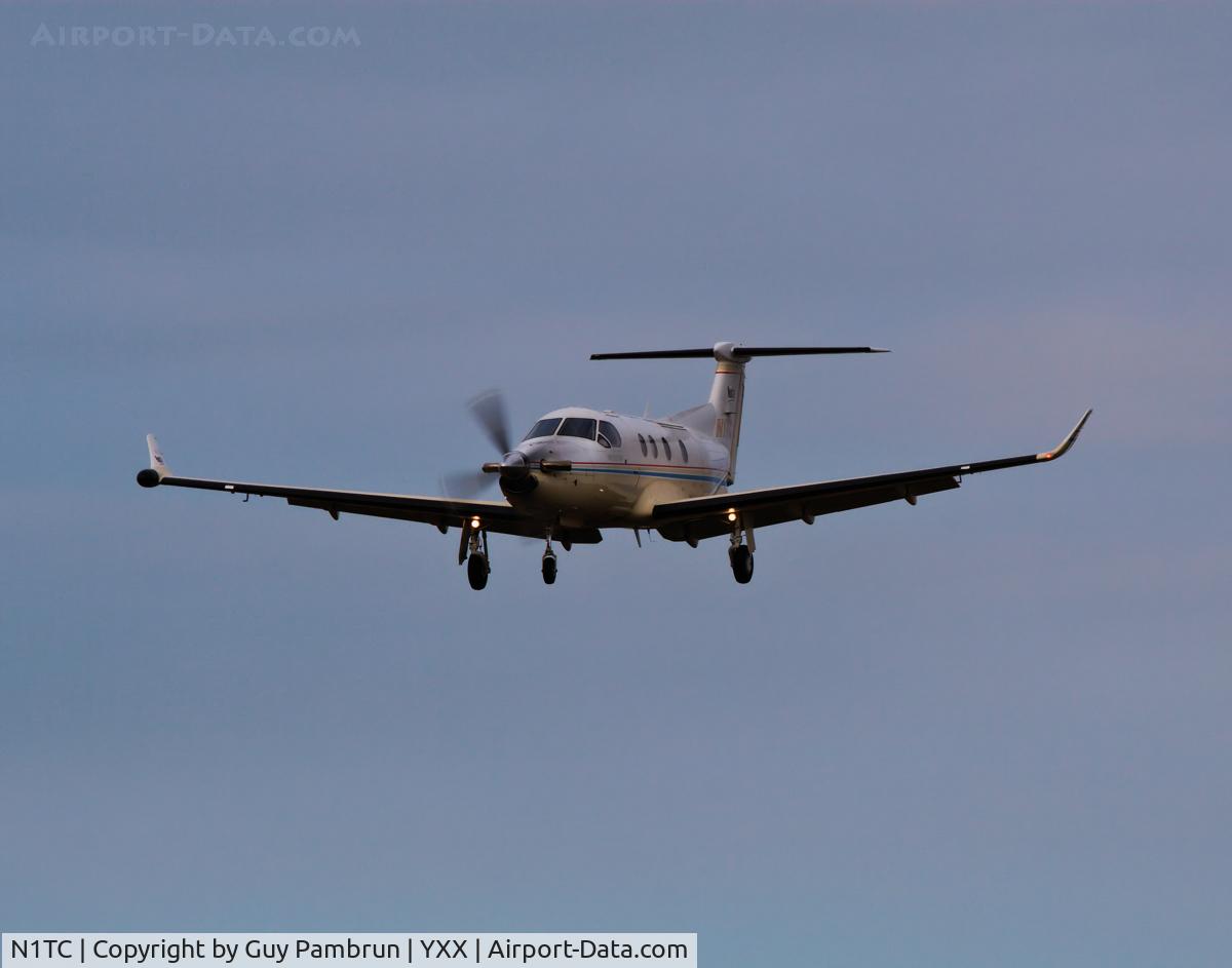 N1TC, 1995 Pilatus PC-12 C/N 130, On short final into YXX