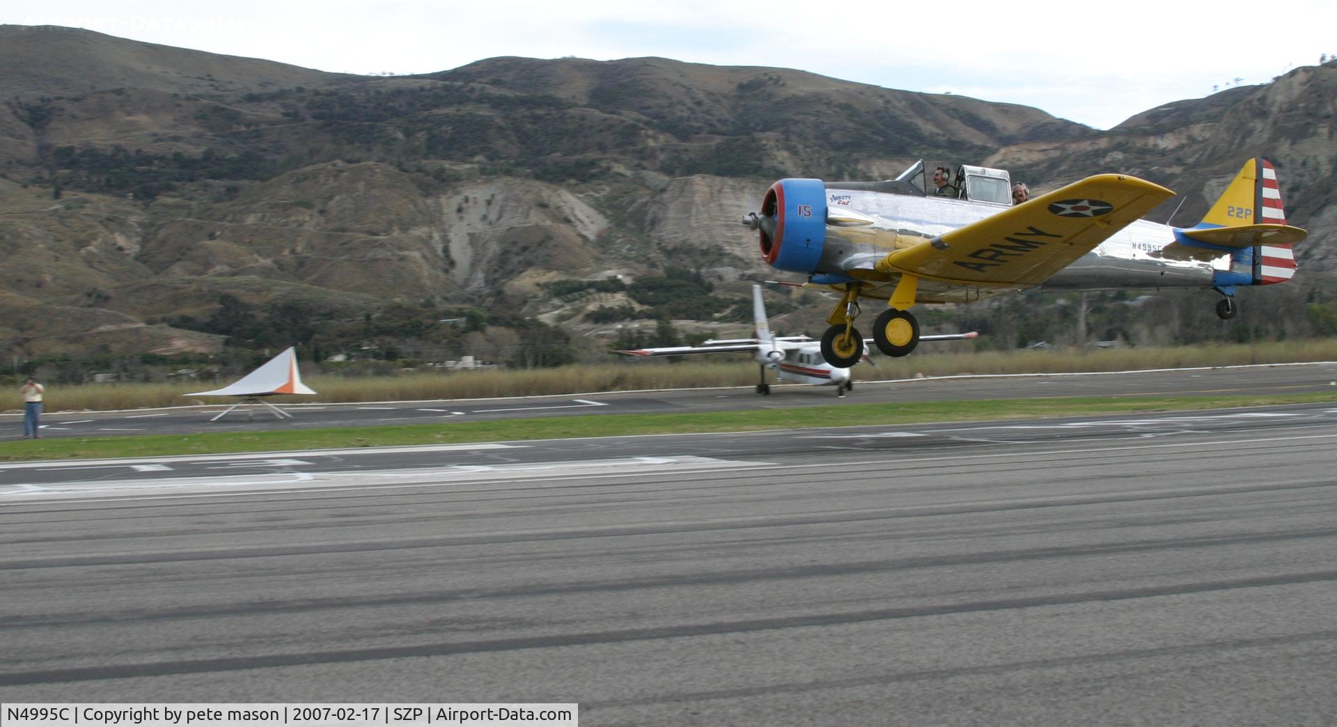 N4995C, 1949 North American T-6G Texan C/N 168-481, 1340 cubic inch displacement 1,125 per minute