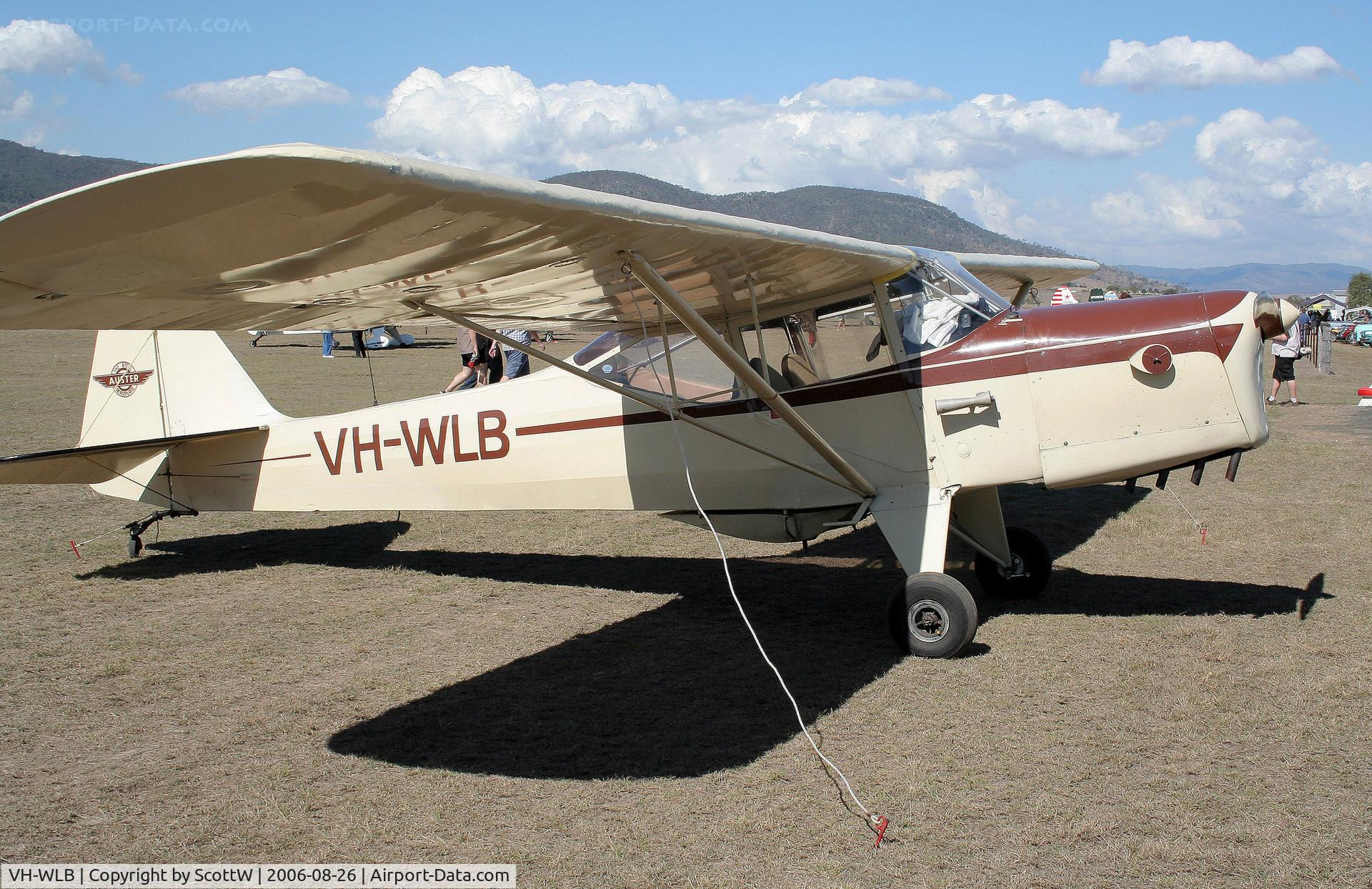 VH-WLB, 1946 Auster J-1 Autocrat C/N 2155, image taken at the 15th annual festival of flight Watts Bridge Memorial Airfield QLD