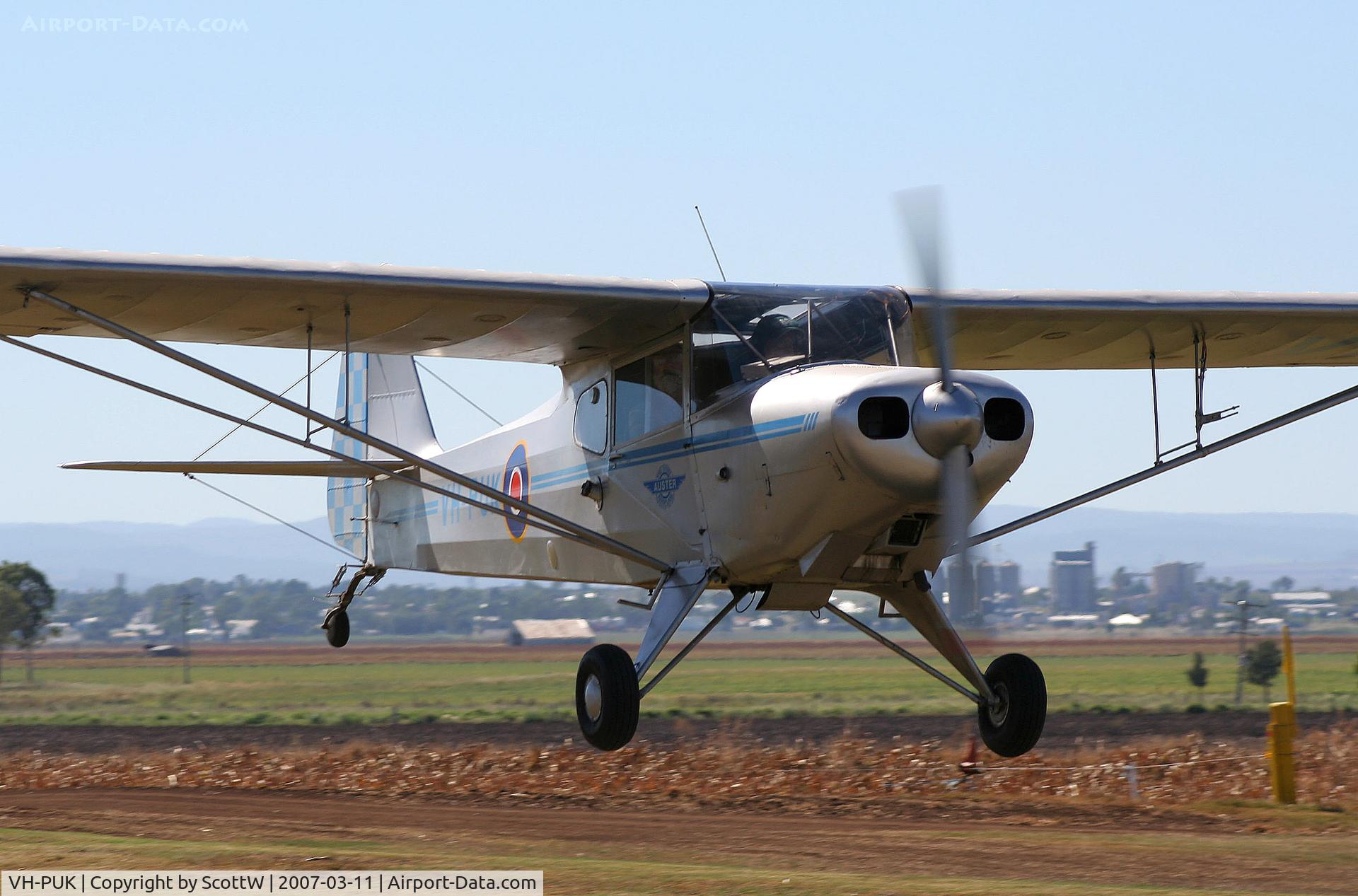 VH-PUK, 1946 Auster J-2 Arrow C/N 2351, image taken at a aprivate airfield Clifton S.E QLD Australia