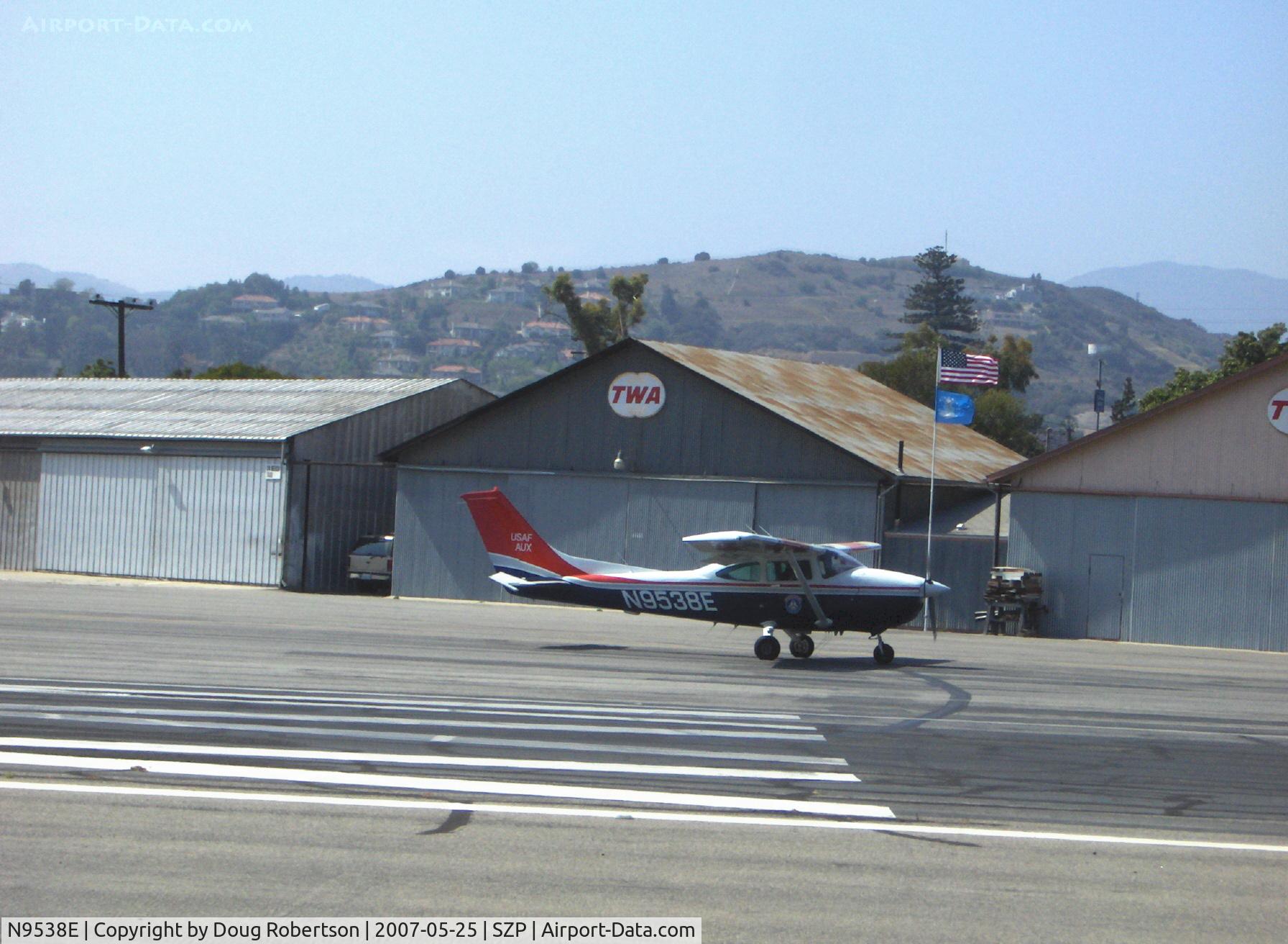N9538E, 1984 Cessna 182R Skylane C/N 18268422, 1984 Cessna 182R SKYLANE, Continental O-470-U 230 Hp, Civil Air Patrol aircraft, runup for takeoff Rwy 22