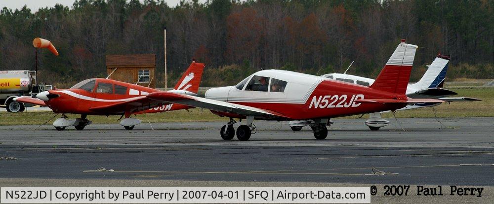 N522JD, 1970 Piper PA-28-140 Cherokee C/N 28-26468, Taxiing by some familiar looking tails