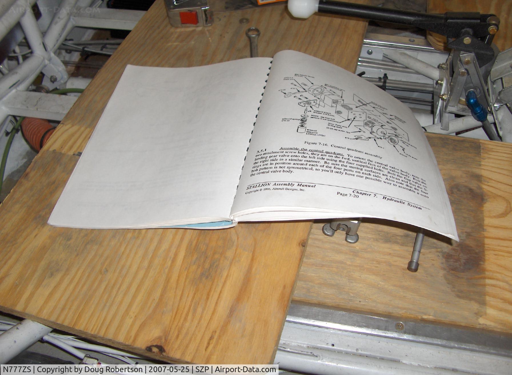 N777ZS, 2007 Hollmann Super Stallion C/N 030, 2007 Dierenfield Hollmann SUPER STALLION Turboprop engine, Fuselage Assembly Manual, Chapter 7 Hydraulic System