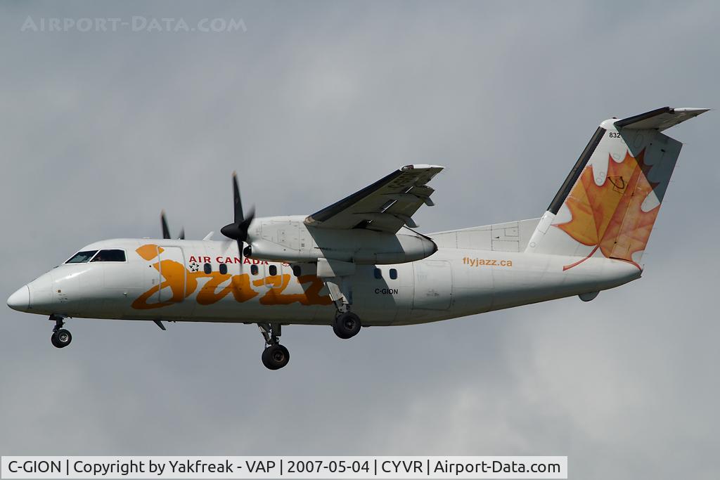 C-GION, 1988 De Havilland Canada DHC-8-102 Dash 8 C/N 127, Jazz Dash 8-100