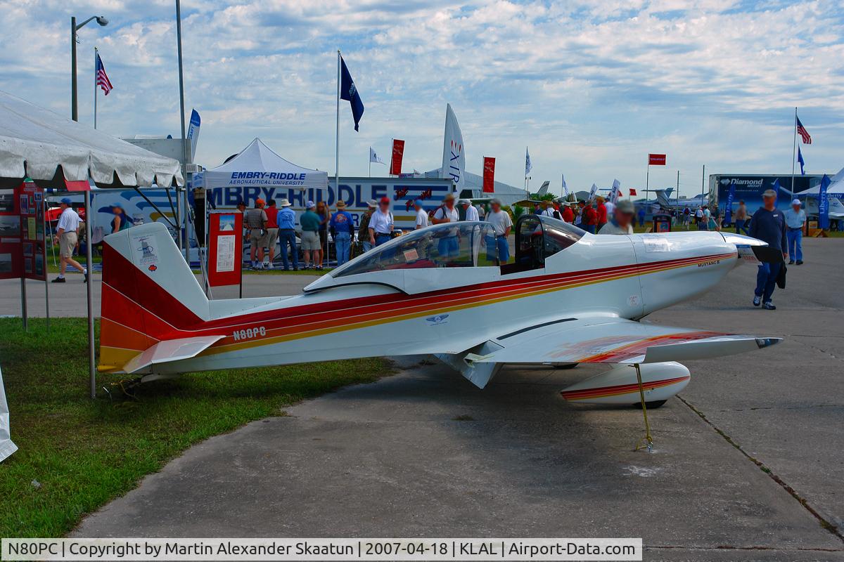 N80PC, 1986 Bushby Mustang II C/N PC-2, Picture taken during Sun'n Fun 2007.