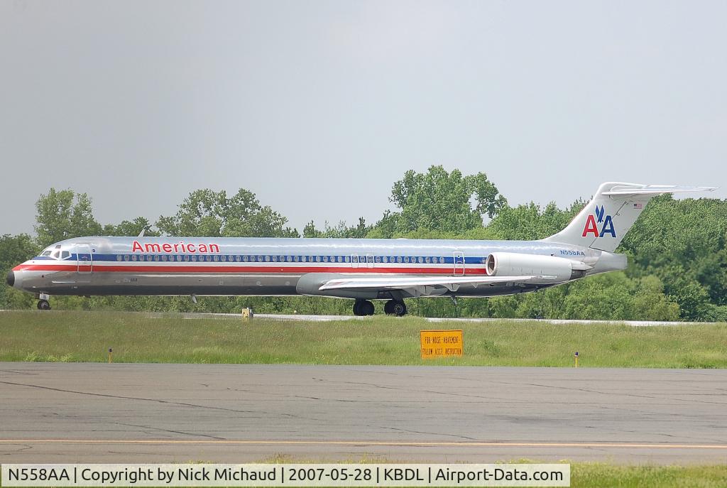 N558AA, 1991 McDonnell Douglas MD-82 (DC-9-82) C/N 53088, MD80 back at BDL???