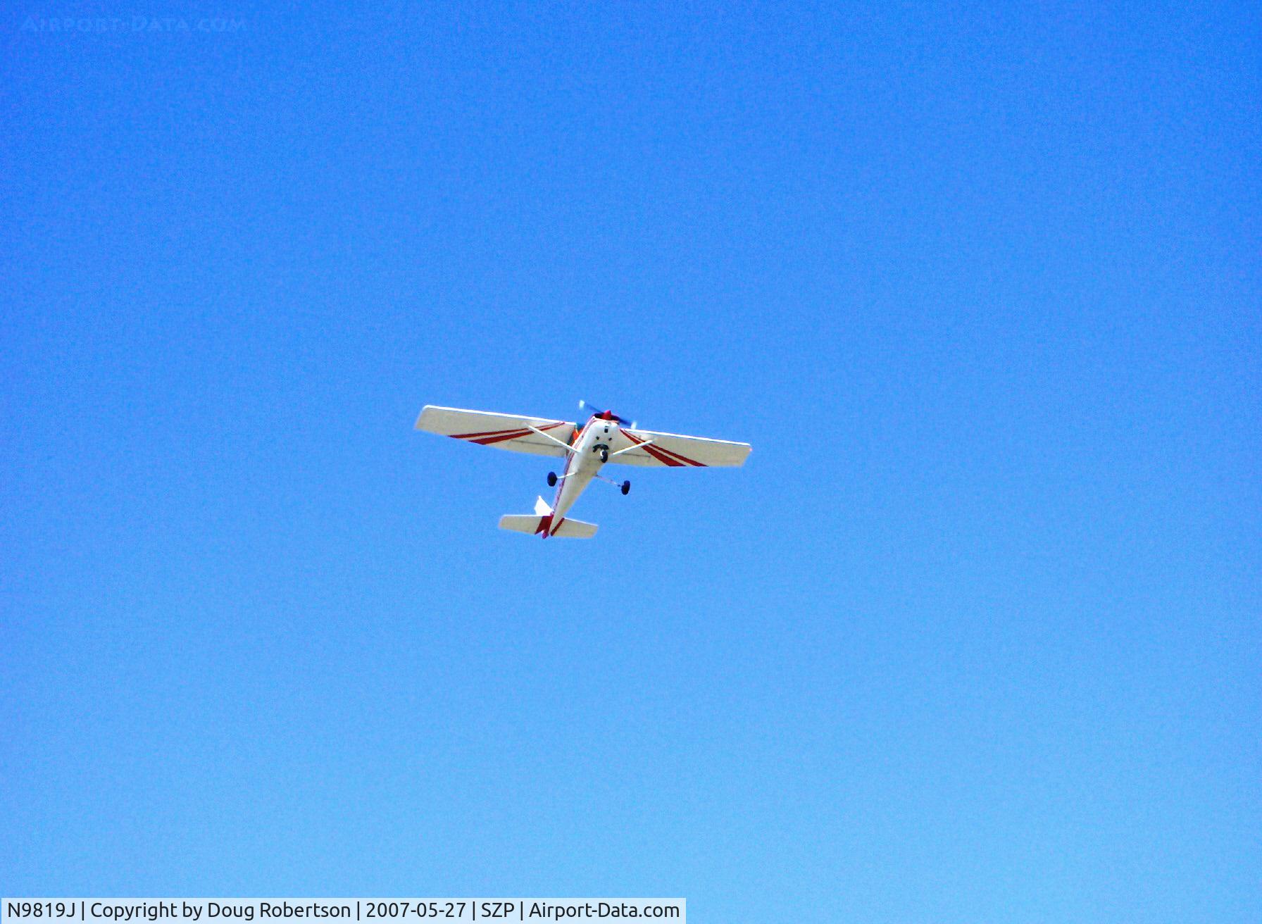 N9819J, 1975 Cessna A150M Aerobat C/N A1500628, 1975 Cessna A150M AEROBAT, Continental O-200 100 Hp, rated +6,-3 Gs, takeoff climb Rwy 22