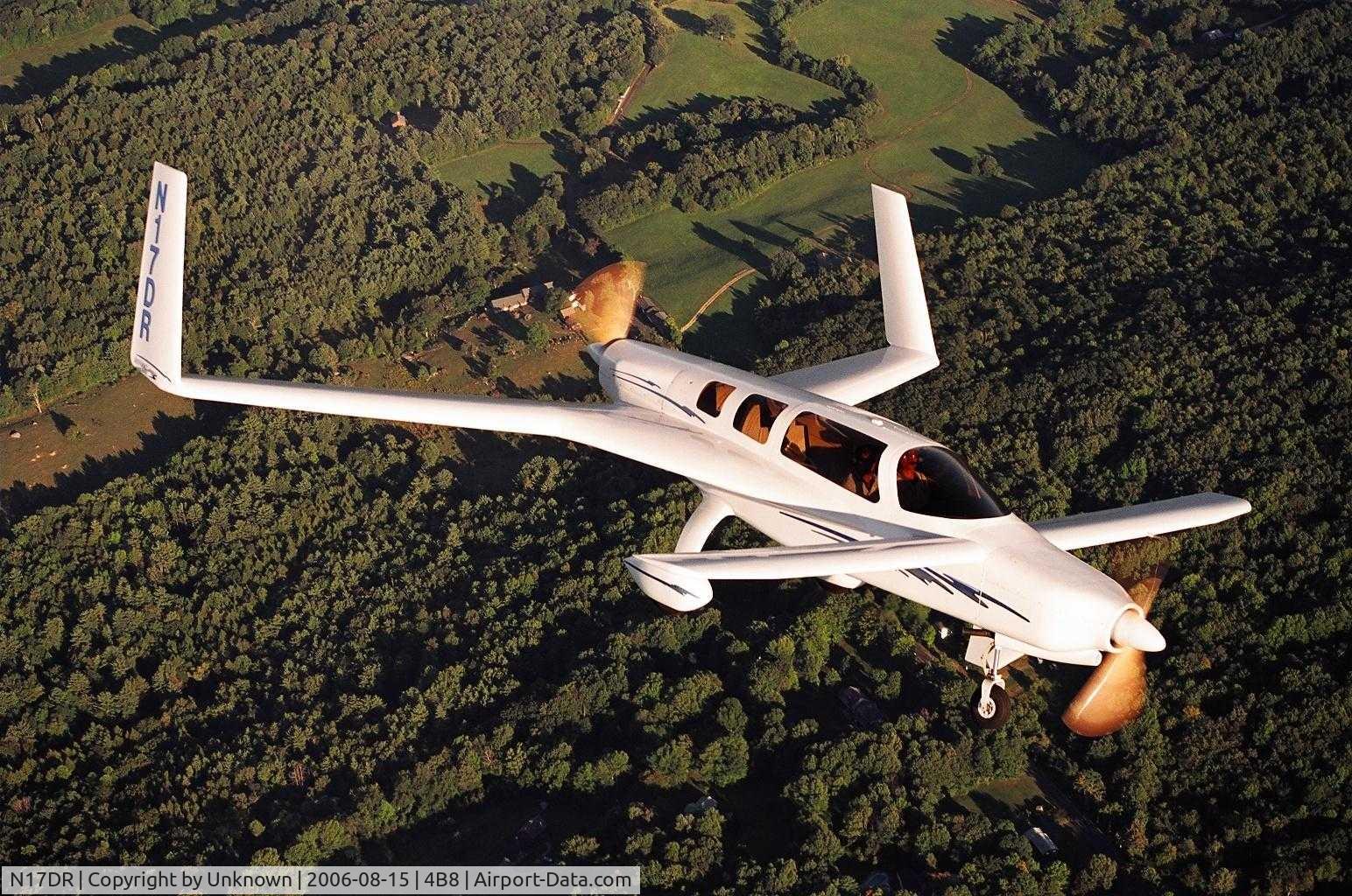 N17DR, 2004 Rutan Defiant C/N 7007, Defiant flying over Connecticut, 2006