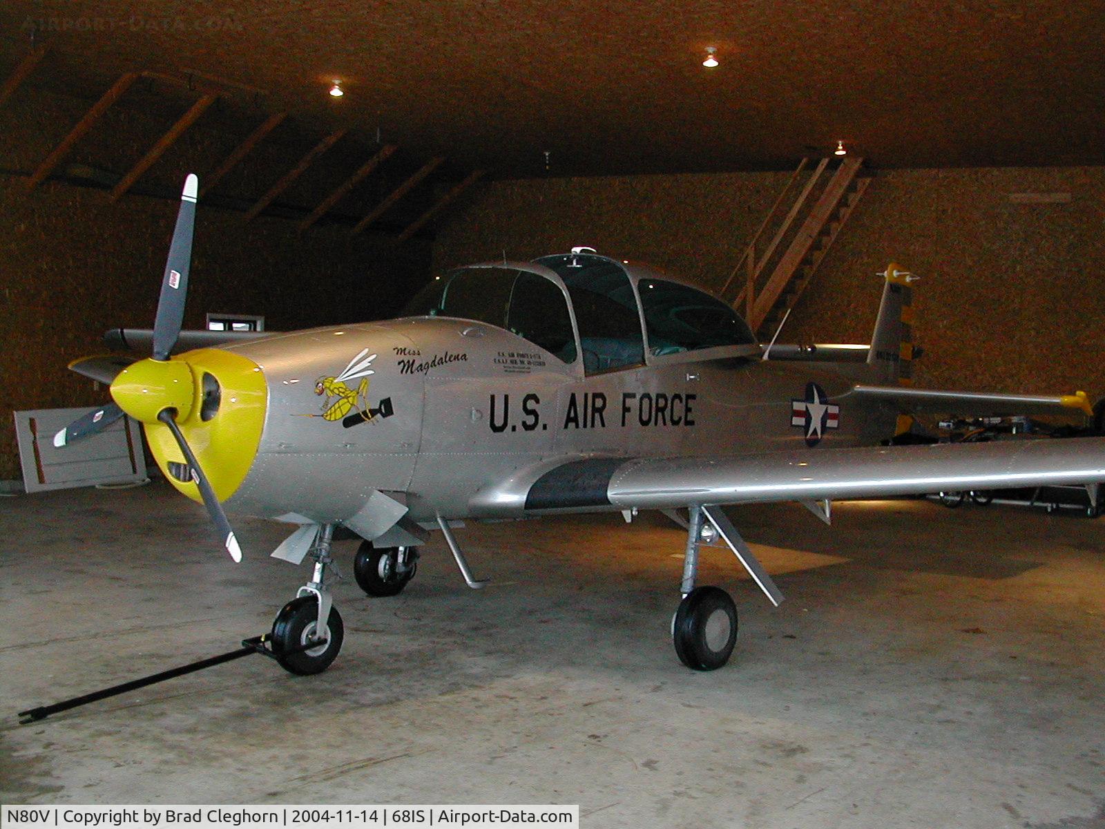 N80V, 1946 North American Navion (NA-145) C/N NAV-4-111, Hangared in Hampshire, IL