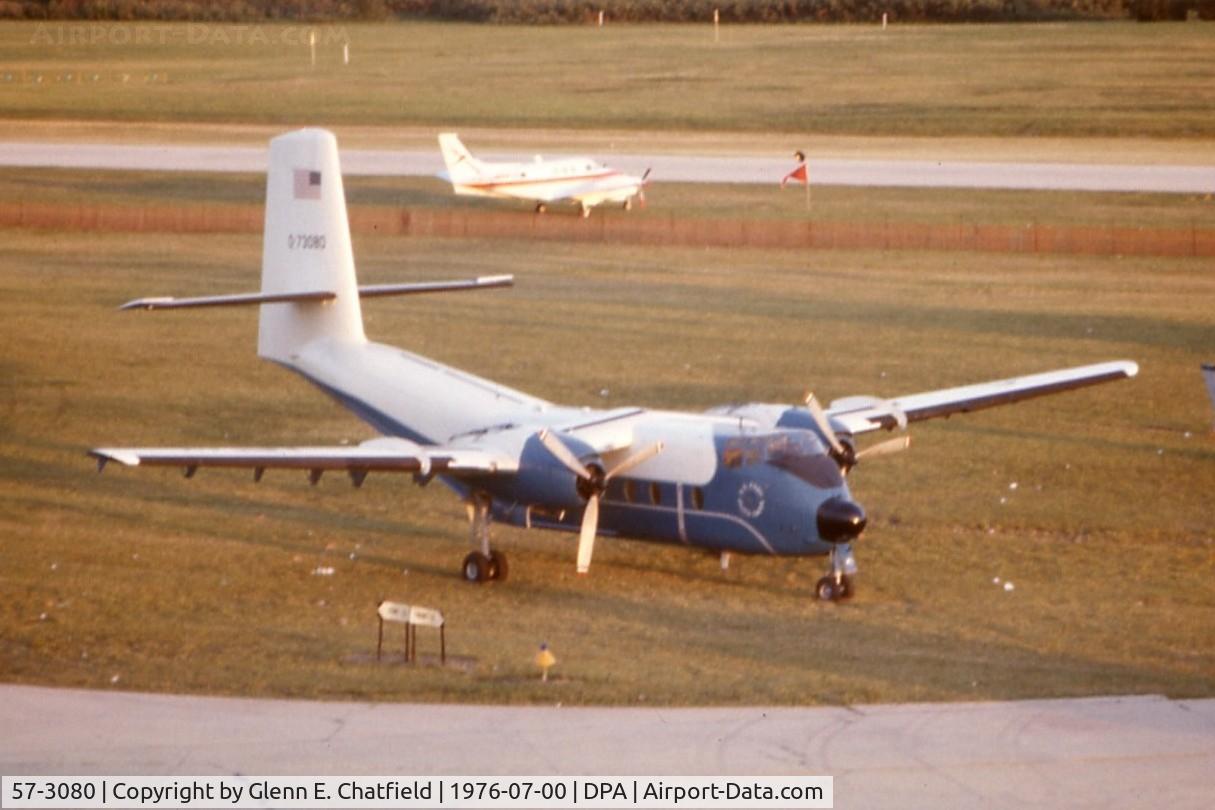 57-3080, 1957 De Havilland Canada YC-7A Caribou (YAC-1) C/N 4, YC-7A Silver Eagles support plane.  Photo found at DPA ATCT