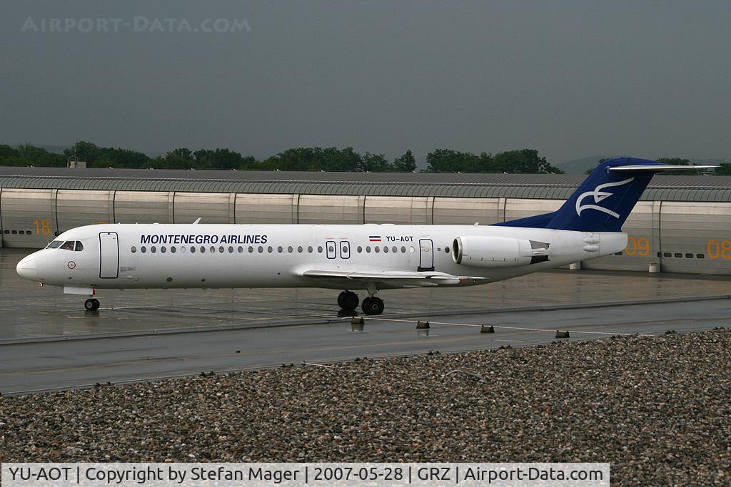 YU-AOT, 1991 Fokker 100 (F-28-0100) C/N 11350, Montenegro Airlines Fokker 100