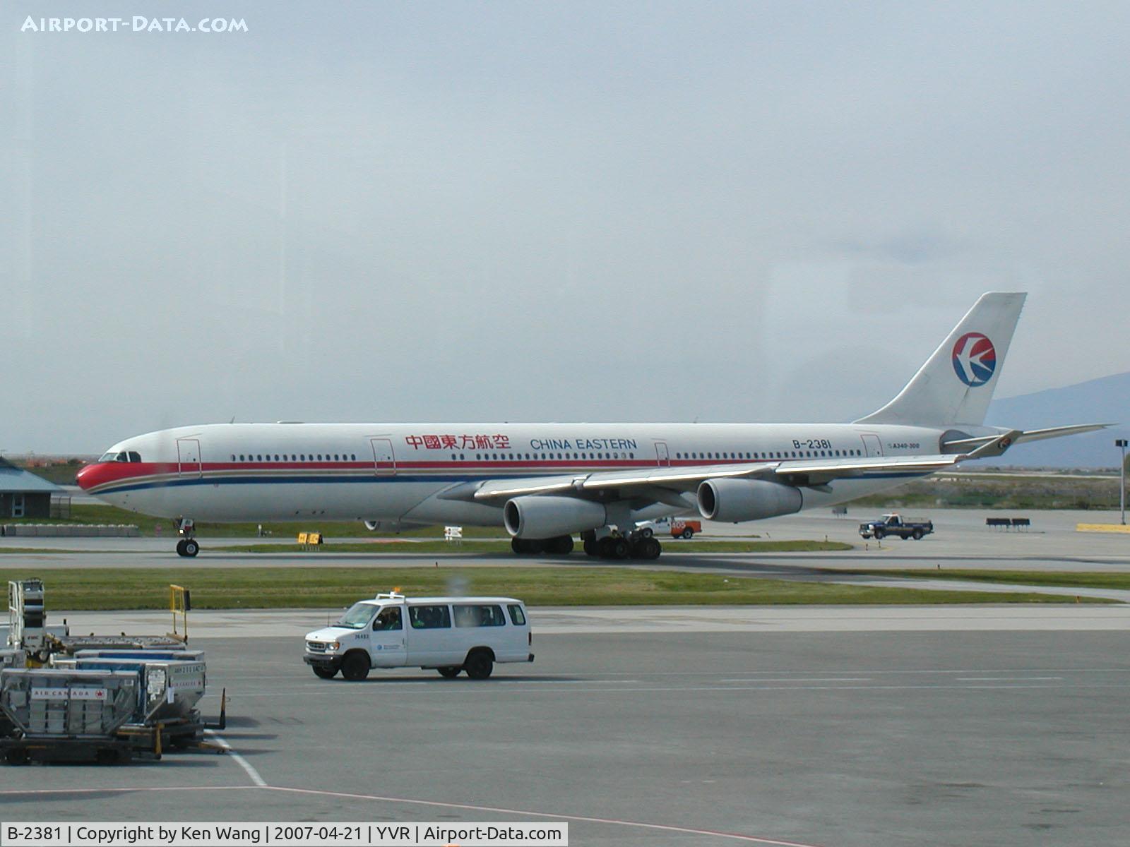 B-2381, 1996 Airbus A340-313X C/N 131, China Eastern Airbus A340 at Vancouver International