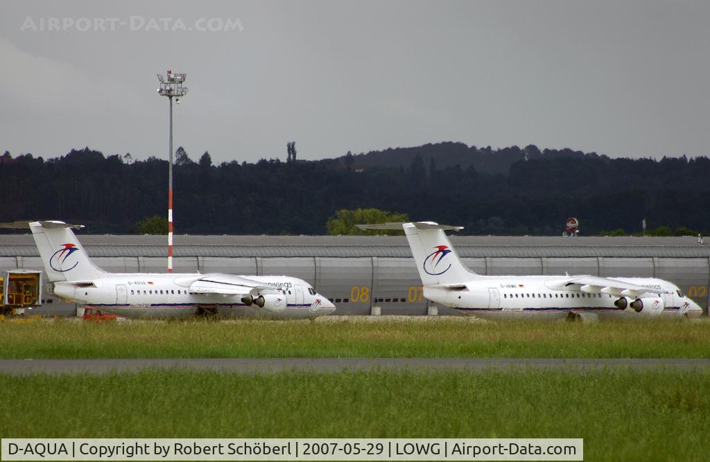 D-AQUA, 1988 British Aerospace BAe.146-300A C/N E3118, That´s not usual . Two damaged Eurowings BAe 146 in Graz.